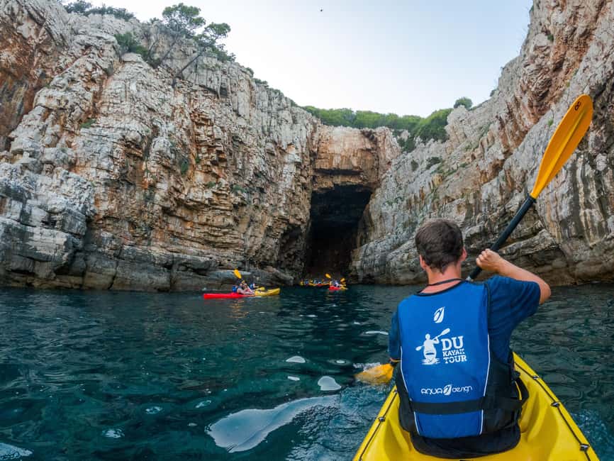 Dubrovnik: Guided Sunset Sea Kayaking with Snacks and Wine - Betina Cave and its 30-minute beach stop