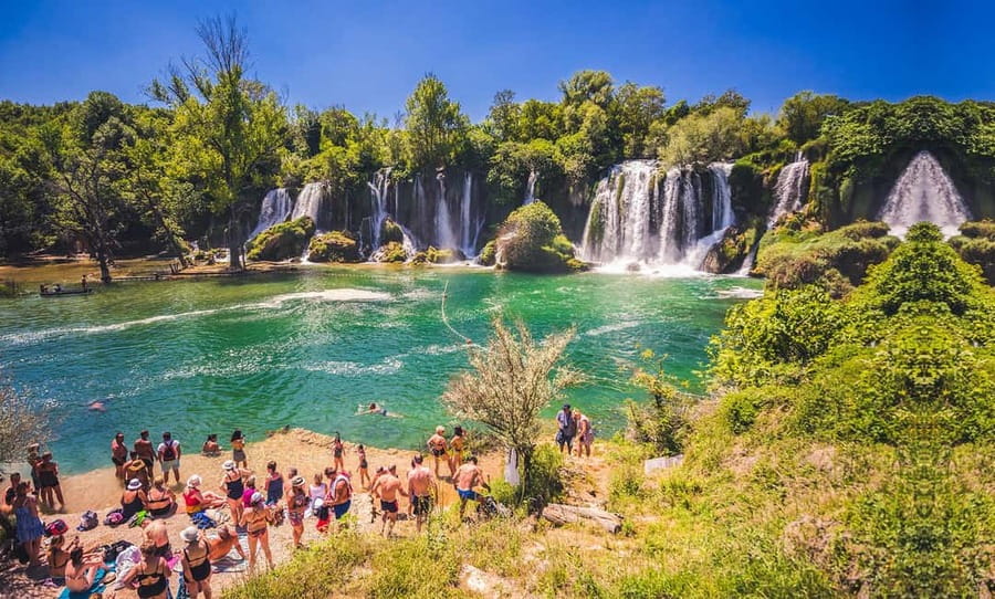 Dubrovnik: Mostar & Kravica Waterfalls Day Trip - Pickup from Dubrovnik and the road into Bosnia