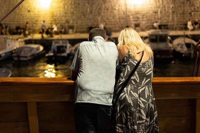 Dubrovnik Panoramic Night Cruise with Karaka - The illuminated Dubrovnik Bridge and the Ombla meeting point