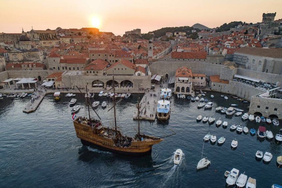 Dubrovnik: Panoramic Sunset Cruise on Karaka Ship - The ship, drinks, and onboard mood
