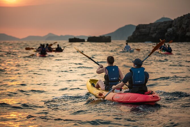 Dubrovnik: Sunset Kayak & Snorkel Tour with Wine & Water - Getting started at Kolorina Bay