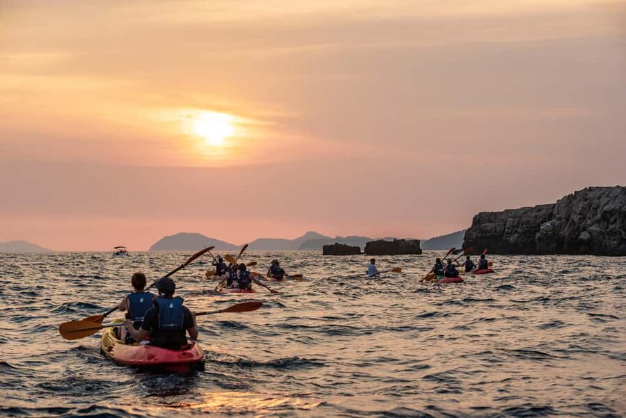 Dubrovnik: Sunset Sea Kayaking Tour - Paddling out from Dubrovnik’s Old Town