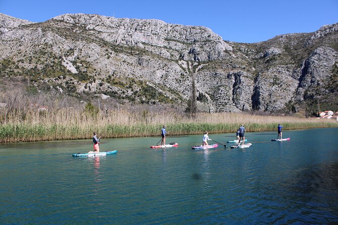 Ombla river Paddleboarding tour in Dubrovnik with snacks - Paddling toward the Ombla spring