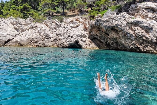 Speed Boat Tour to Elaphiti Caves and Sandy Beach from Dubrovnik - Entering Koločep’s Three Caves
