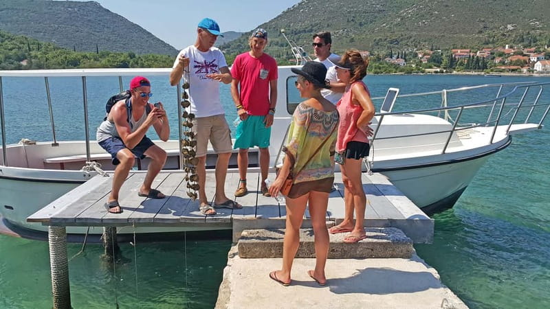 Ston Oyster & Wine Tasting Private Tour From Dubrovnik - The small boat to Hodilje’s oyster farm