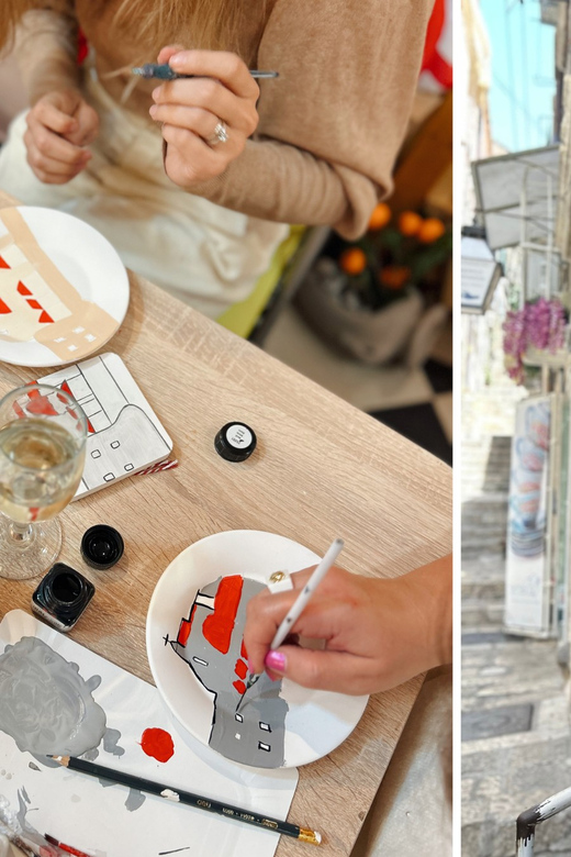 Traditional Brunch and Painting Class in Old Town Dubrovnik - Painting a Dubrovnik-inspired ceramic plate